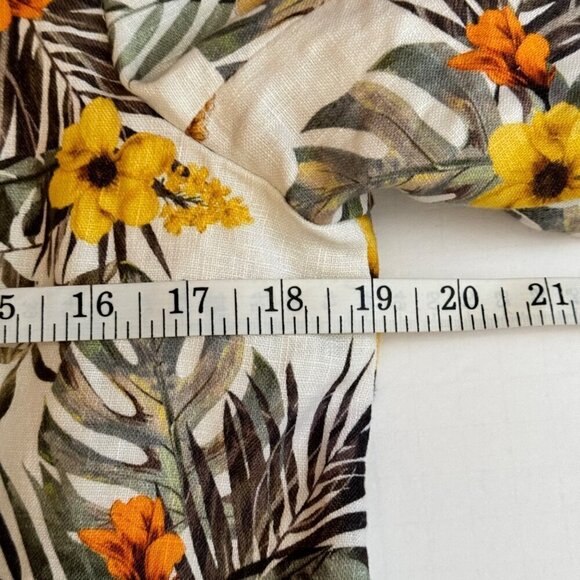 Contemporaine Par Simons Linen Tropical Floral Hawaiian Lined Blazer Size 8 EUC - Picture 7 of 8